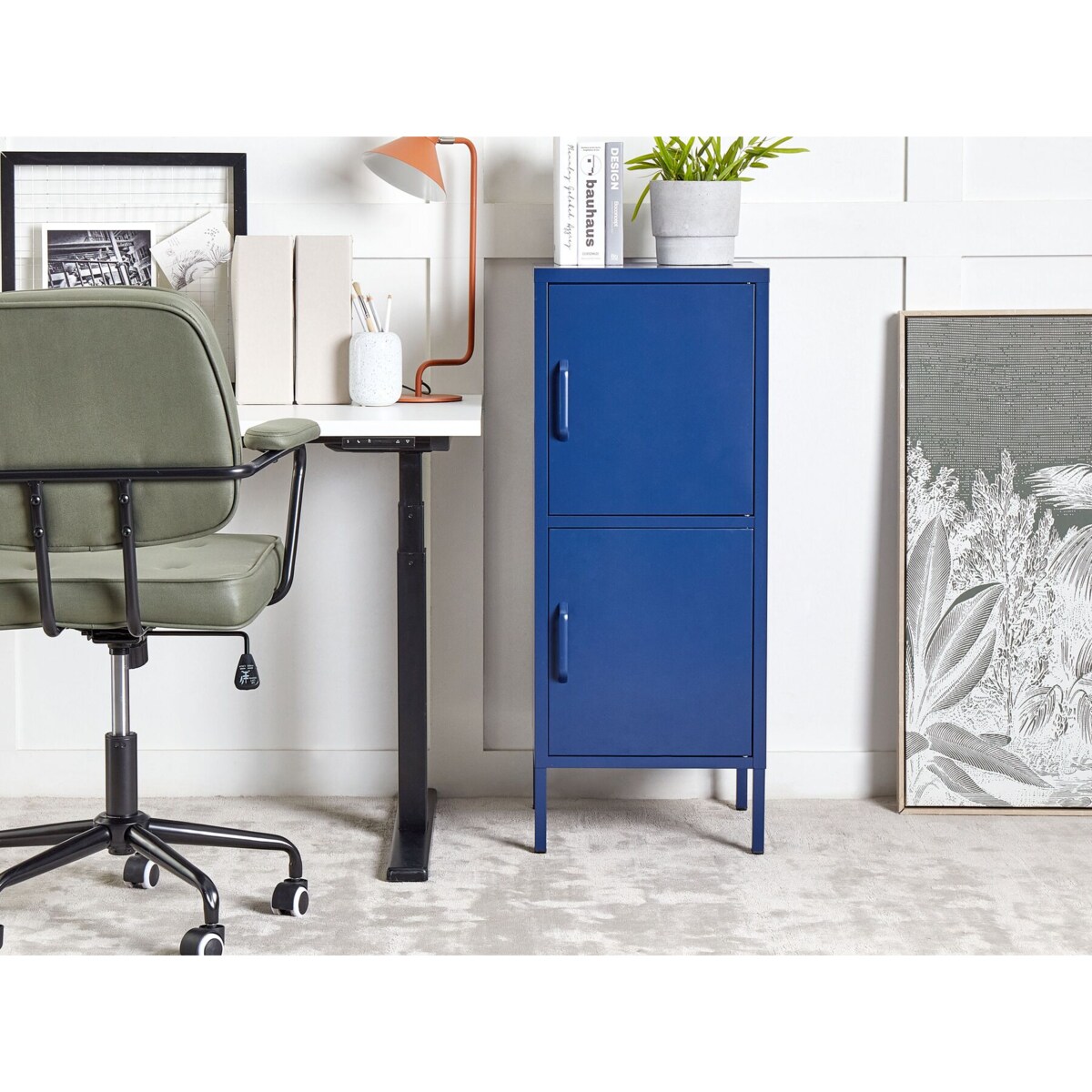Szafka biurowa metalowa niebieska HURON