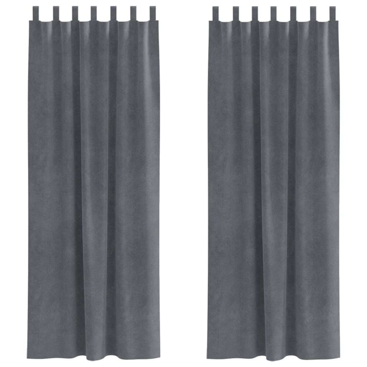 vidaXL Zasłony z zasłonami 2 pcs Jasnoszary 140 x 245 cm Aksamit