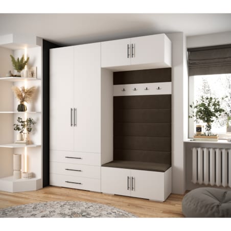 Garderoba do przedpokoju INOVA 3 Z12 biały+czarny+manila04