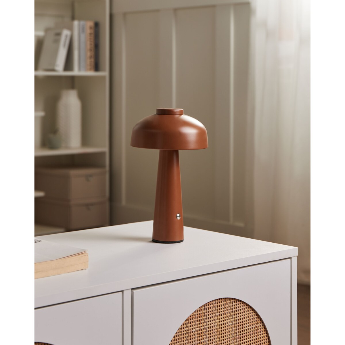 Bezprzewodowa lampa stołowa LED AGUSAN Ze ściemniaczem Metal Brązowy