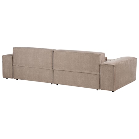 Sofa modułowa 2-osobowa z otomaną brązowa HELLNAR
