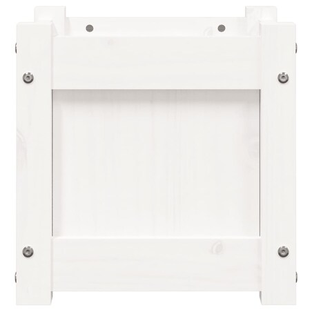 vidaXL Donica ogrodowa, biała, 31x31x31 cm, lite drewno sosnowe