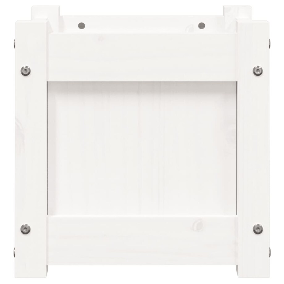 vidaXL Donica ogrodowa, biała, 31x31x31 cm, lite drewno sosnowe