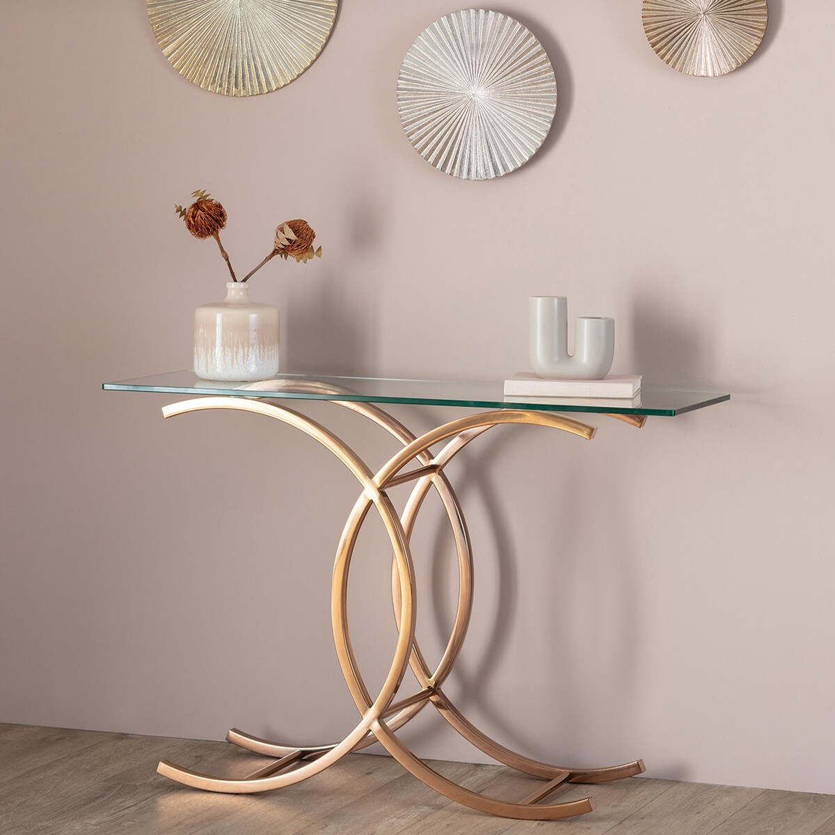 Konsola Chica rose gold 128x40x79cm, 128 x 40 x 79 cm