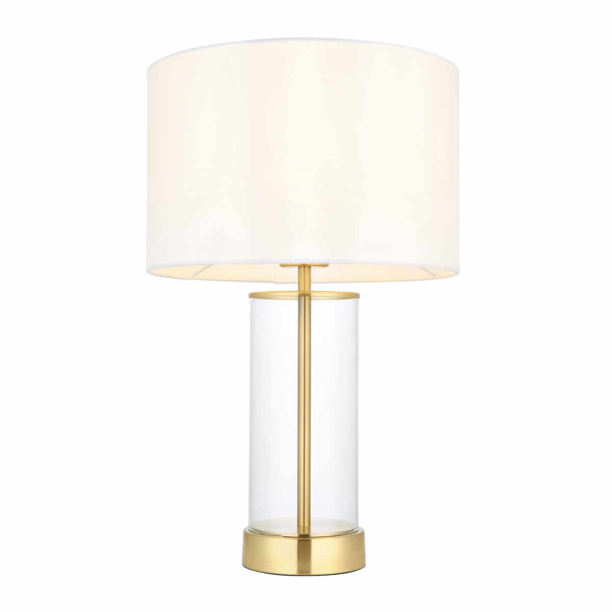 Klasyczna lampa stołowa Lessina 98810 Endon biała transparentna złota