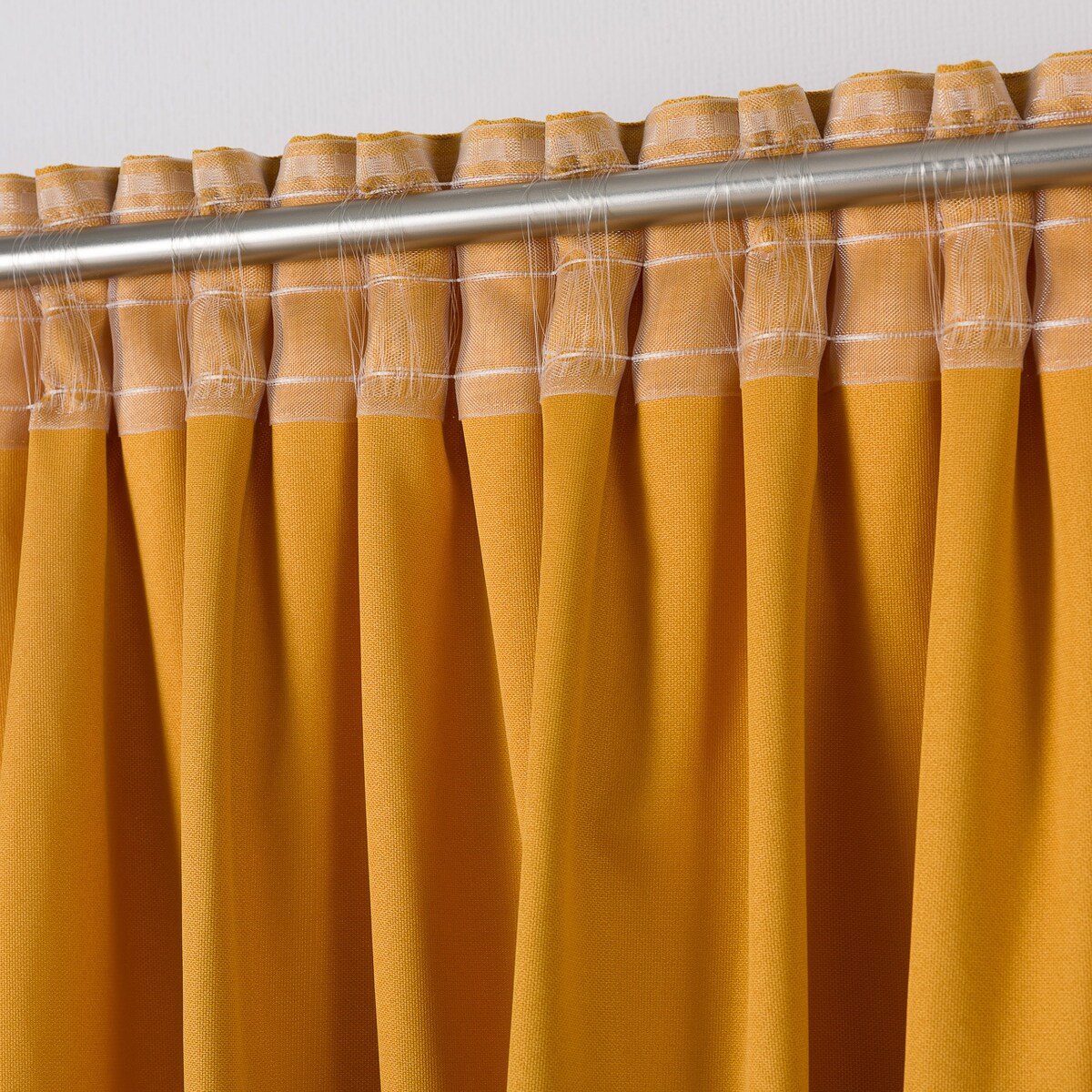 Zasłona na taśmie marszczącej miodowa aksamitna 140 x 280 cm 1 szt. 140x280 żółty