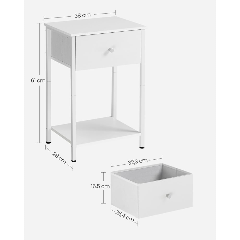 Stolik Szafka 38,1X27,9X61 Cm Biały