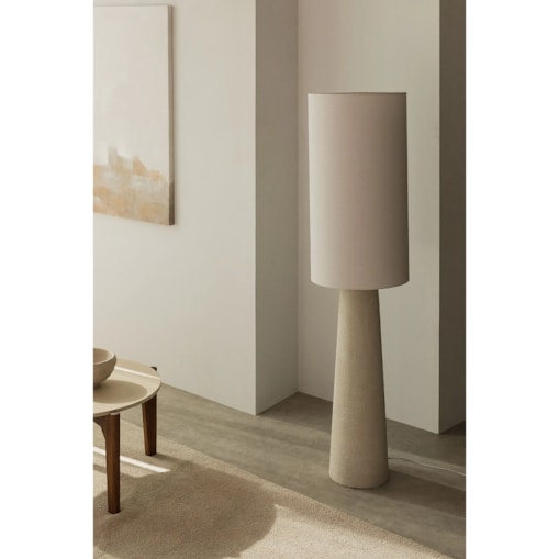 Lampa podłogowa Loana z lnu i włókna szklanego