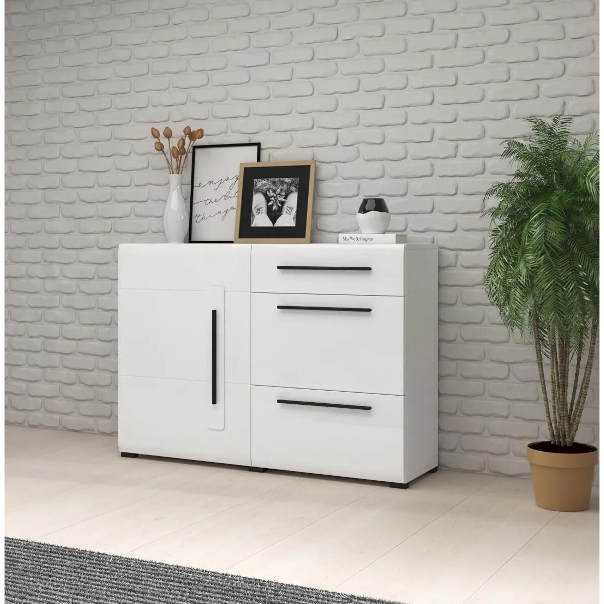 Komoda TULSA 1D3S 120 biała połysk