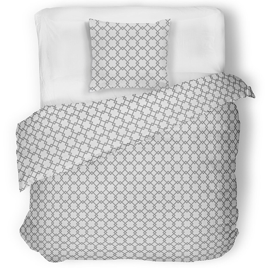 konsimo RENA komplet pościeli z bawełny, szary/biały, 140x200