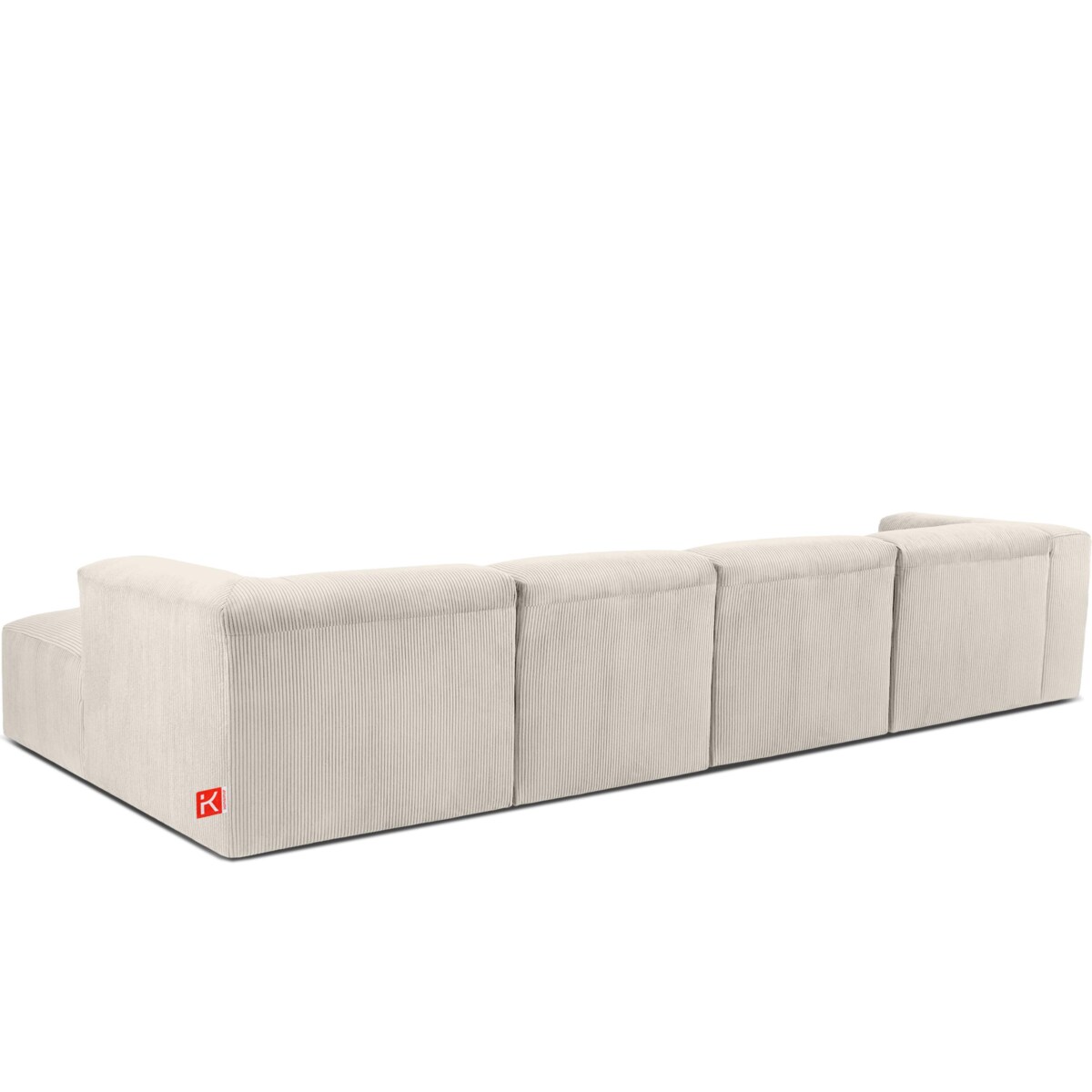 KONSIMO BUFFO Sofa narożna prawa 6-osobowa z wyjątkowo miękkim siedziskiem, kolor kremowy