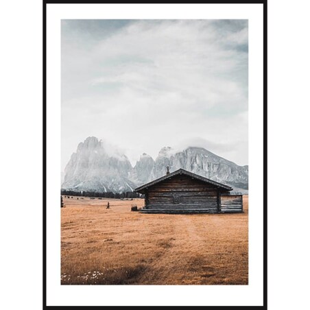 Poster Story, Plakat, Obraz - Drewniana Chata w Dolomitach No2, wymiary 30 x 42 cm