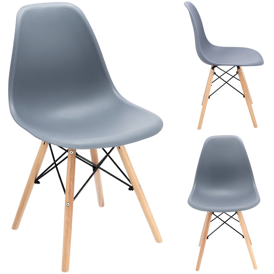 Krzesło skandynawskie wyprofilowane EVA szare