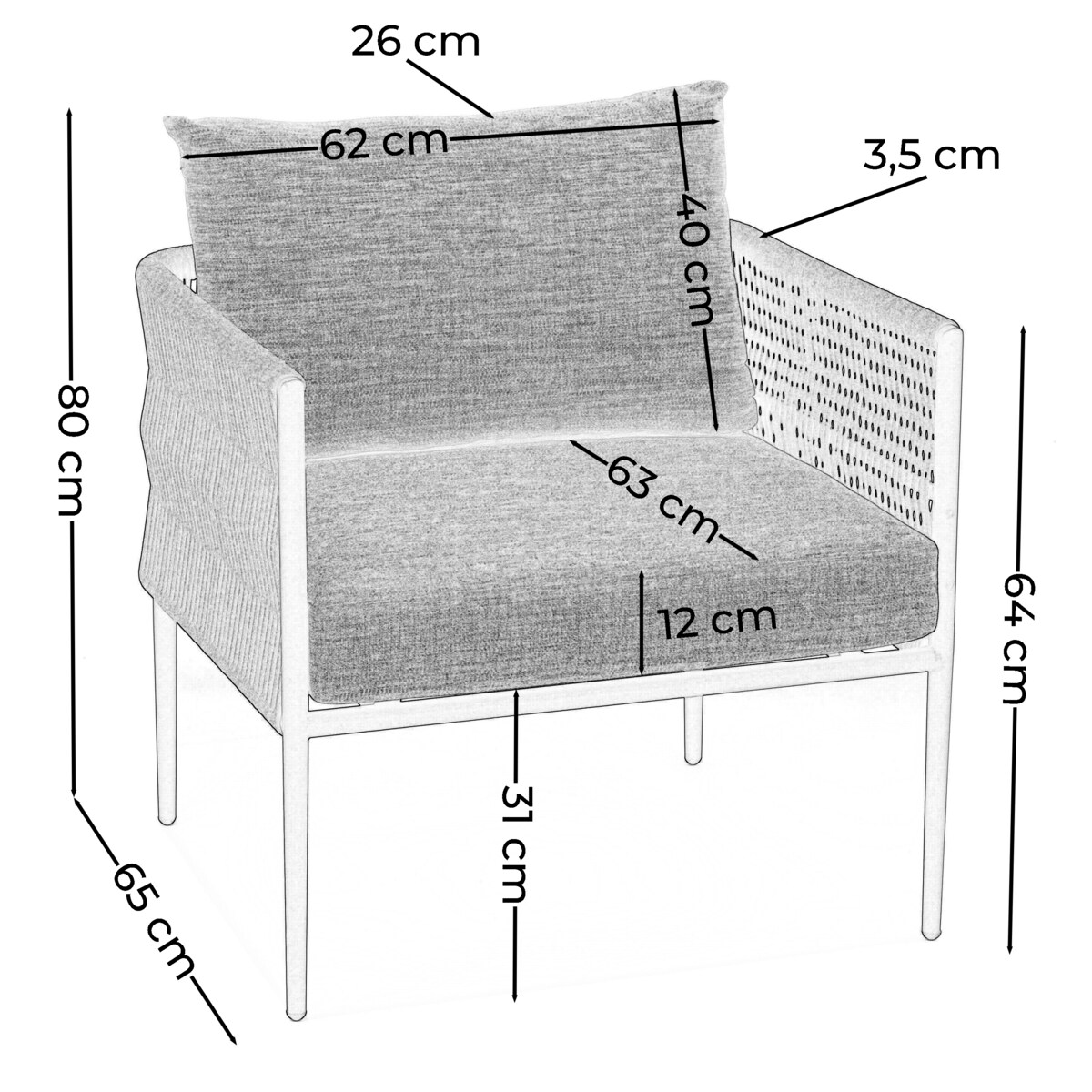 Zestaw mebli ogrodowych taras nowoczesne aluminiowe BELIZE czarno beżowe