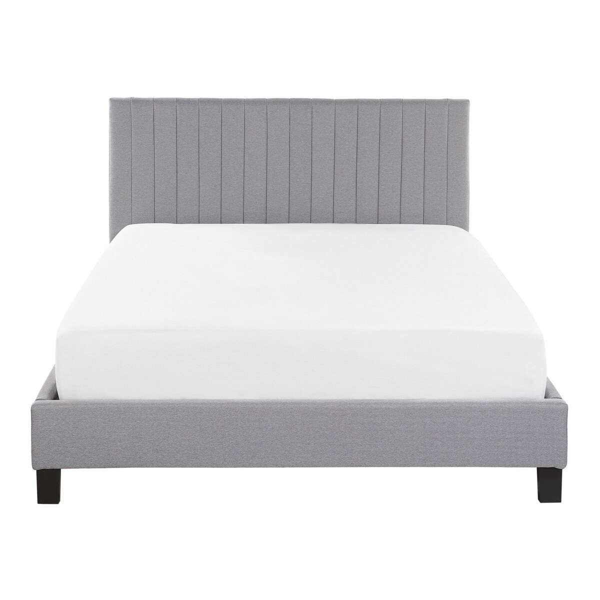 Łóżko tapicerowane 140 x 200 cm jasnoszare POITIERS