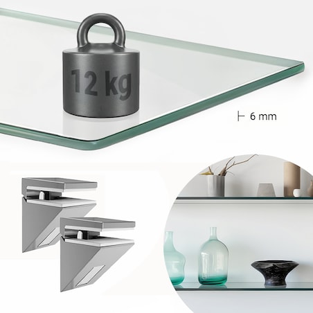 Szklana półka do łazienki - transparentna - 100x13 cm