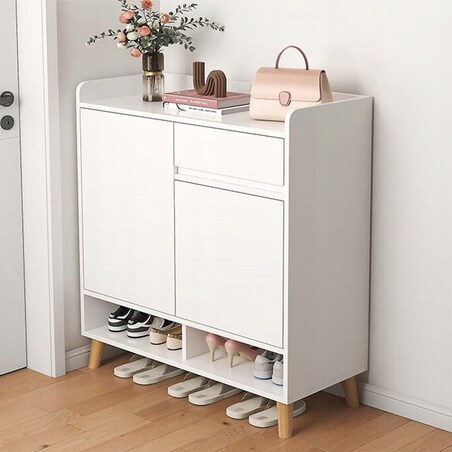 Nowoczesna komoda szafka biała pojemna miejsce na buty 60 cm z szufladą