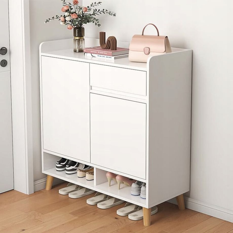 Nowoczesna komoda szafka biała pojemna miejsce na buty 60 cm z szufladą