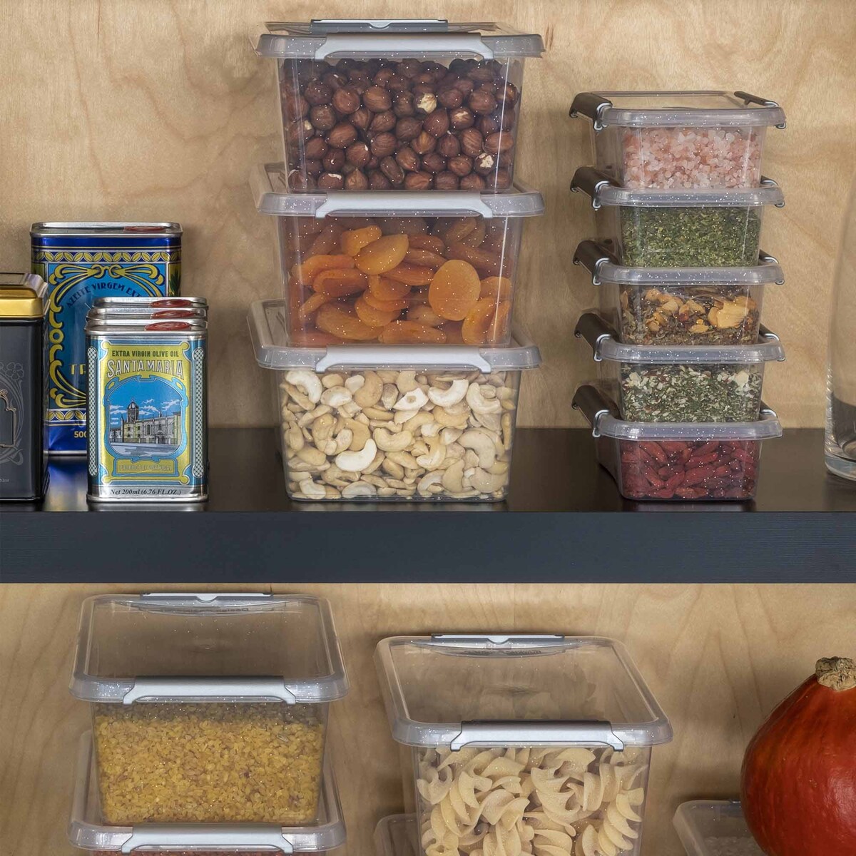 Pojemnik Plastikowy Pudełko Z Pokrywą Na Żywność Antybakteryjne 2X 0,65L