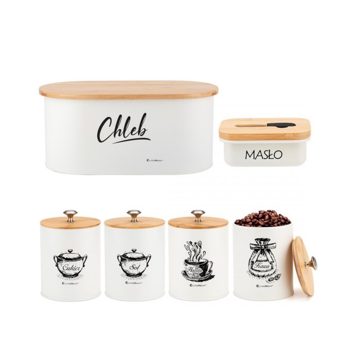 Elitehoff chlebak z zestawem pojemników i maselniczka 62307