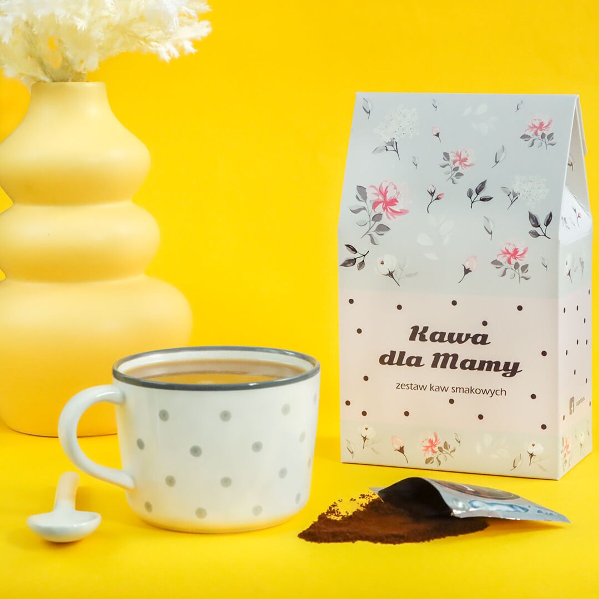 Kwiecista torebka z kawą aromatyzowaną dla Mamy na DZIEŃ MATKI 10 smaków