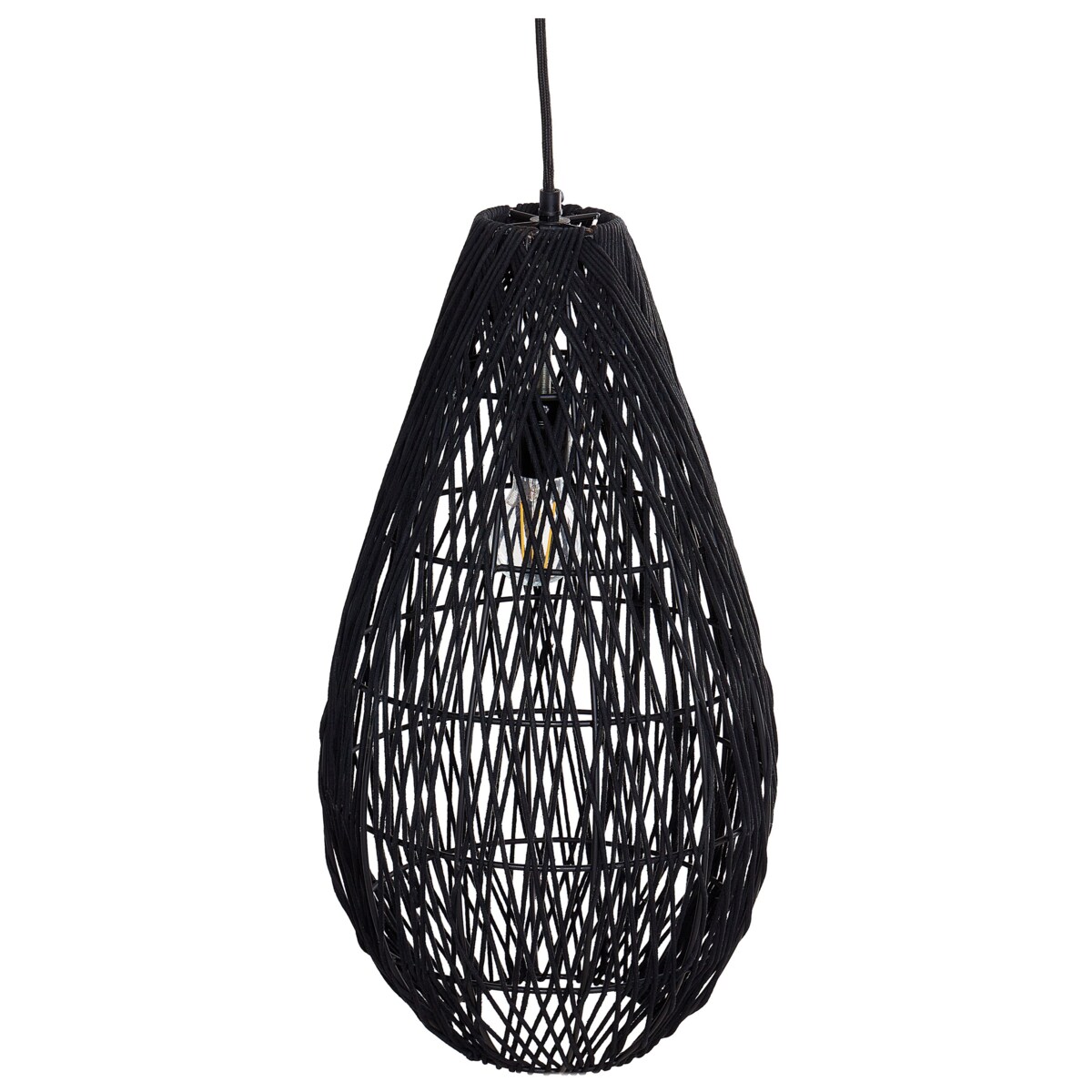 Lampa pleciona wisząca czarna ANNOTTO