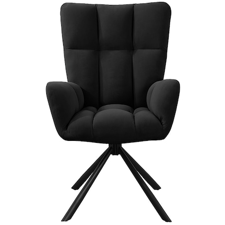 Krzesło tapicerowane obrotowe 180 do salonu jadalni nowoczesne welurowe czarny