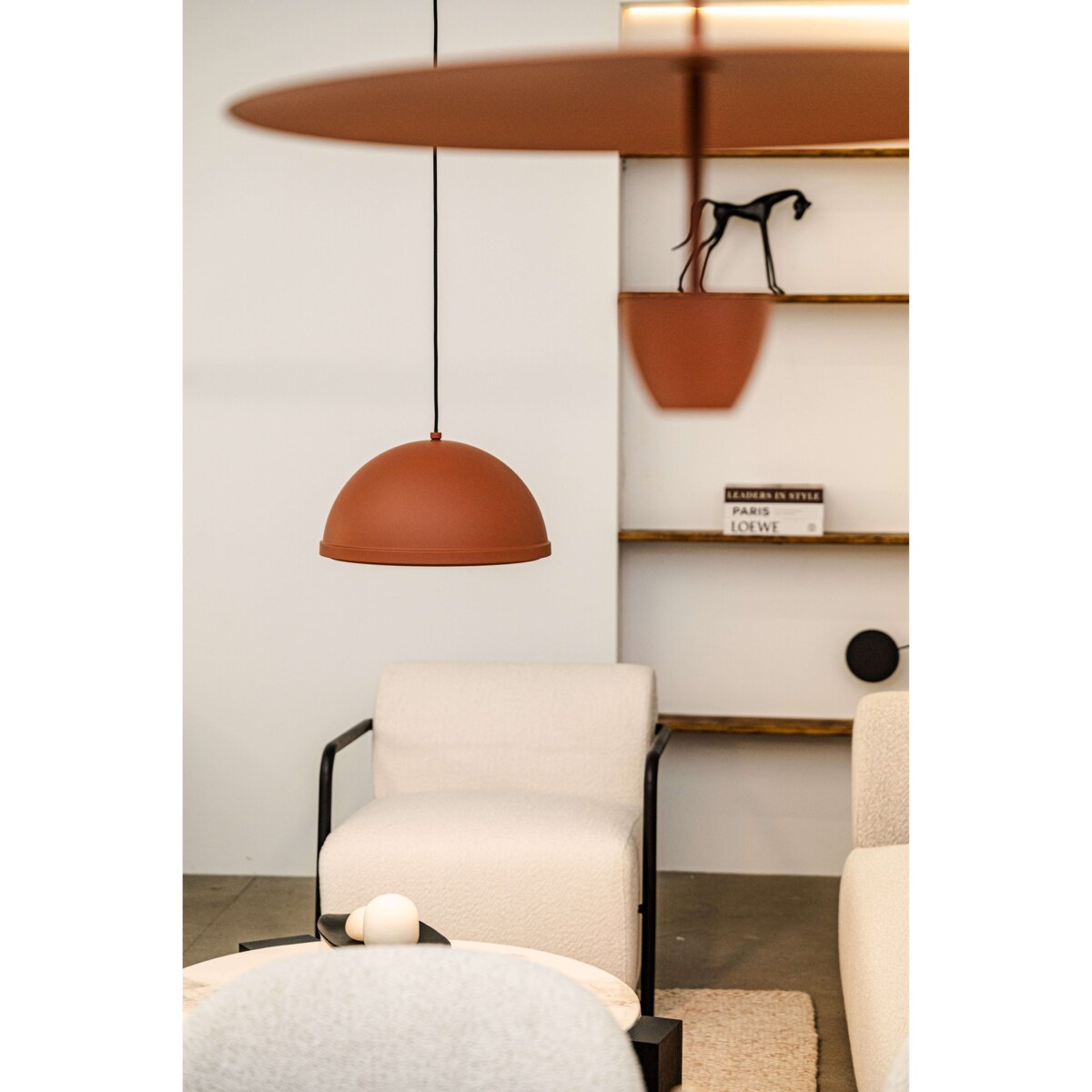 Lampa wisząca aluminiowa Zorania ceglasty brąz Monnarita