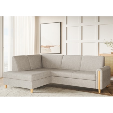 Rozkładany narożnik FLORA w tkannie bubble lewostronny- beżowy