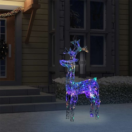 vidaXL Świąteczna dekoracja, renifer, 90 diod LED, 60x16x100 cm, akryl