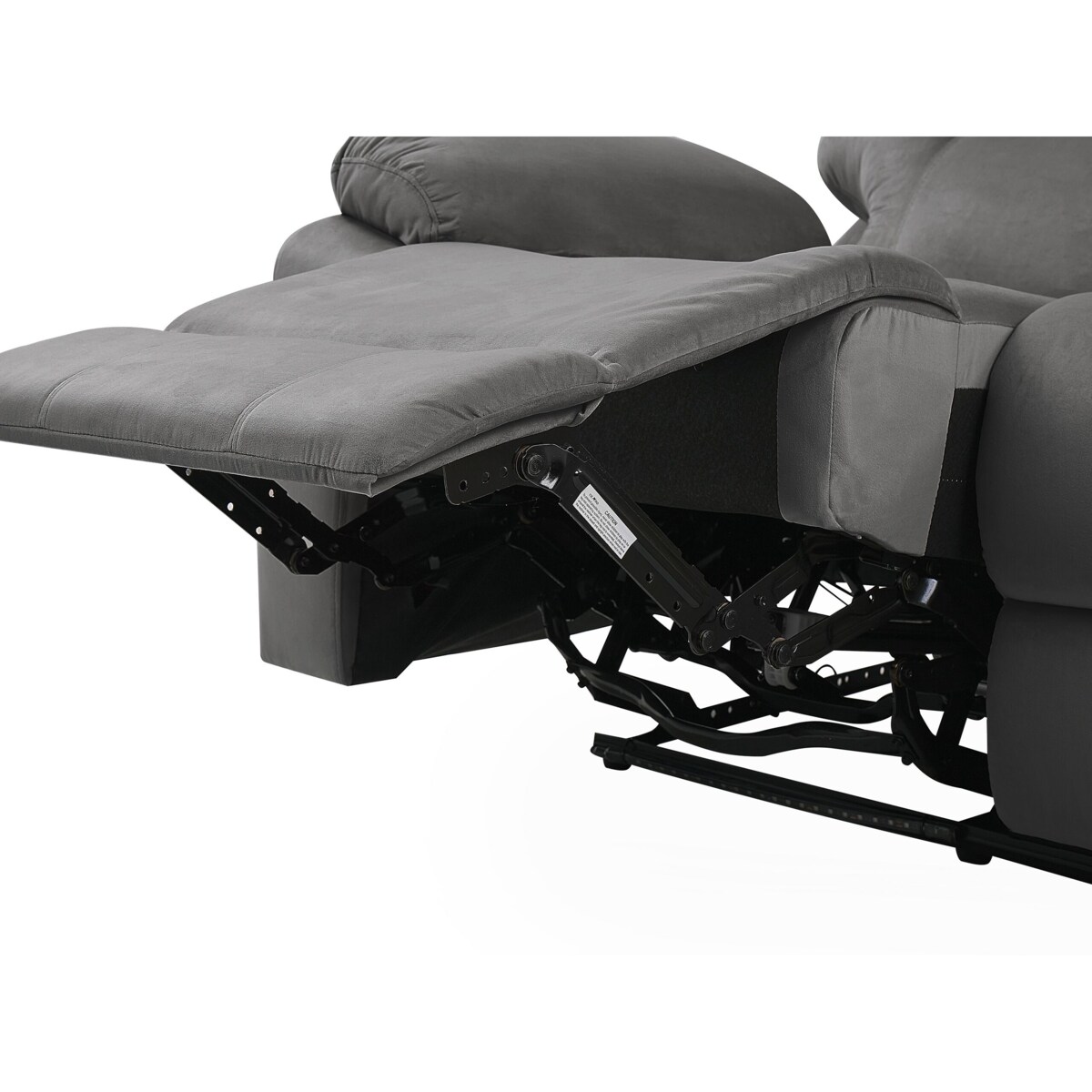 Sofa z elektryczną funkcją relaksu 3-osobowa welurowa LED z ładowarką szara BERGEN