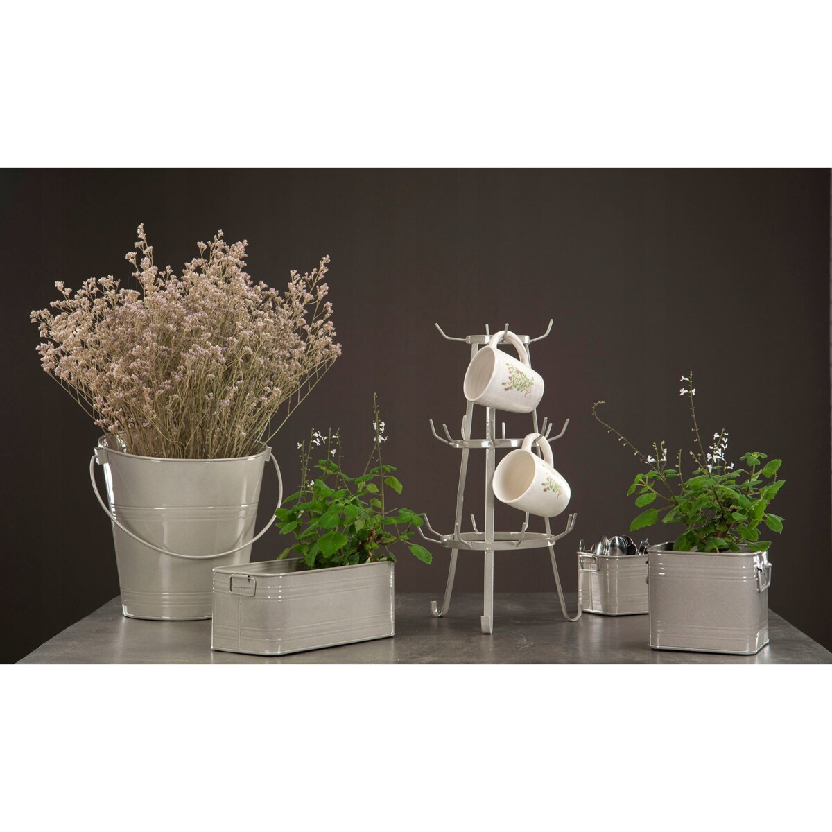 3 szt. DONICZKA LUKE styl loft METALOWA szara