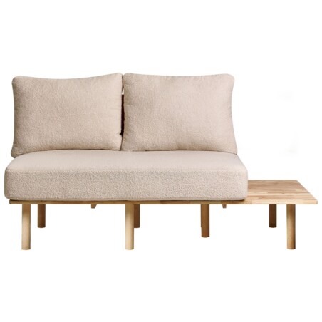 Sofa 2-osobowa ze stolikiem boucle beżowa SALO