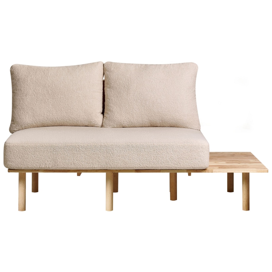Sofa 2-osobowa ze stolikiem boucle beżowa SALO