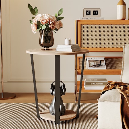 Stolik kawowy ława jasny brąz nowoczesny loft industrialny do salonu 50 cm