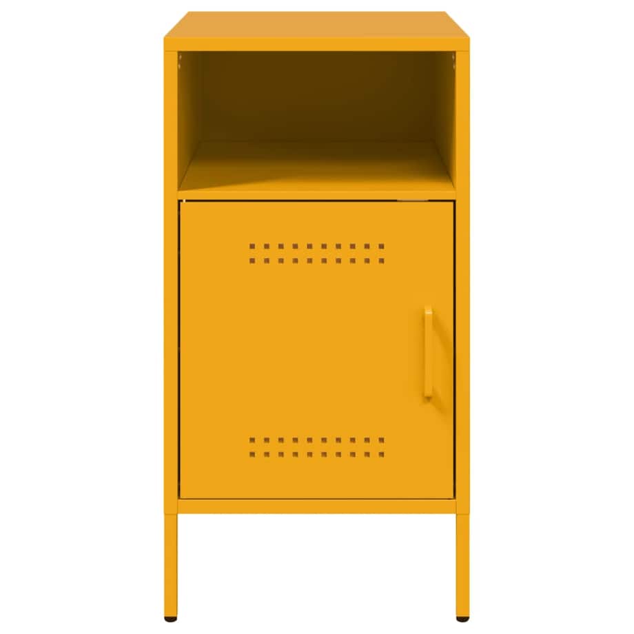 vidaXL Szafka nocna, musztardowa, 36x39x68 cm, stal