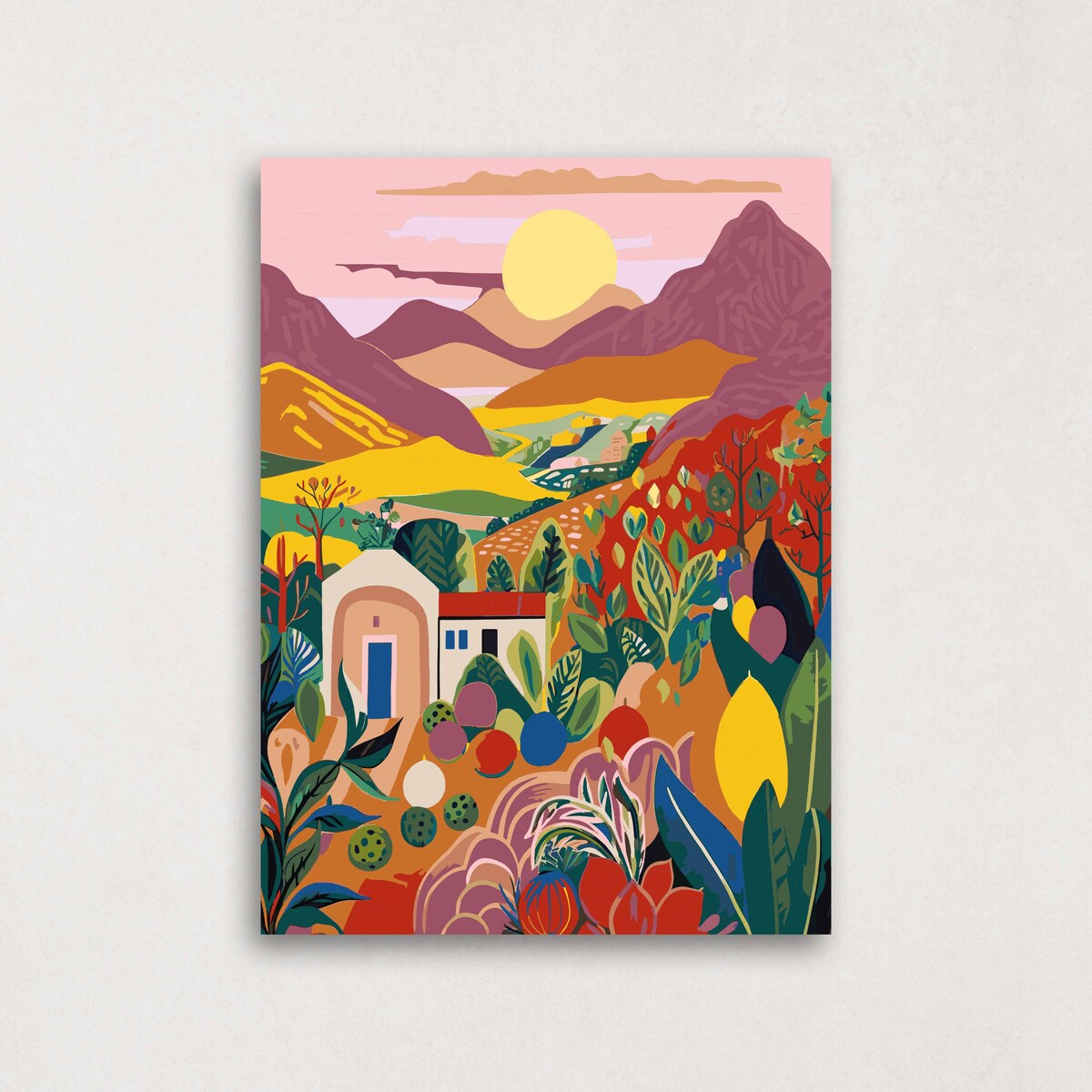 Malowanie po numerach, zestaw DIY – KRAJOBRAZ ZACHÓD 50x70 cm- Produkt PL