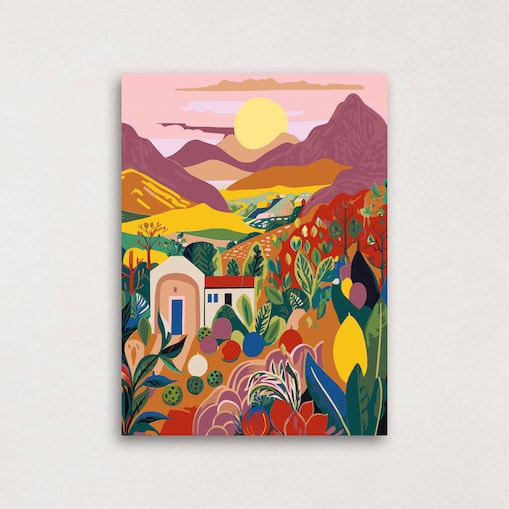 Malowanie po numerach, zestaw DIY – KRAJOBRAZ ZACHÓD 50x70 cm- Produkt PL