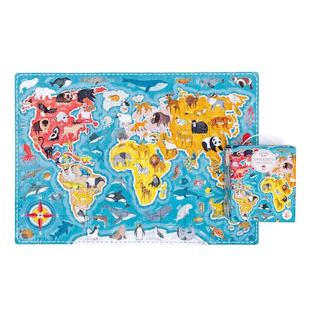 Puzzlove CzuCzu Zwierzęta Mapa świata 60 el.