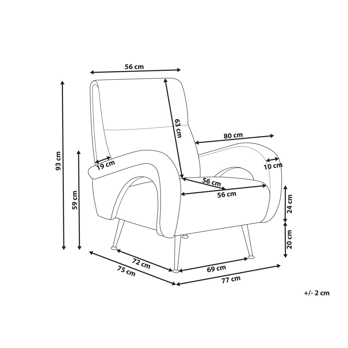 Fotel sztruksowy kremowy SVALOV