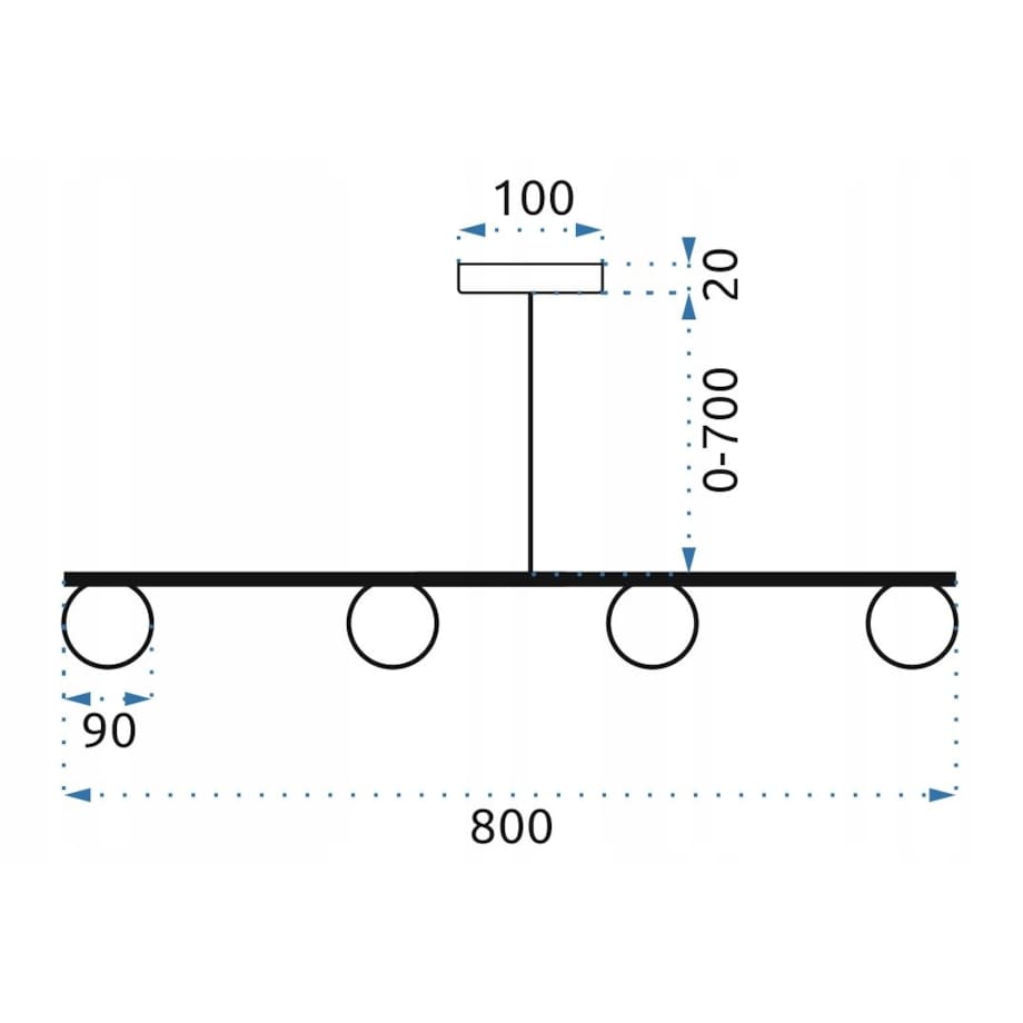 Lampa Sufitowa Wisząca App675 Złota Szklane Kule 4