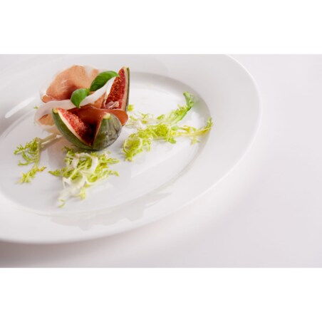 Talerz deserowy Cashmere Round z rantem, biały,20,5 cm