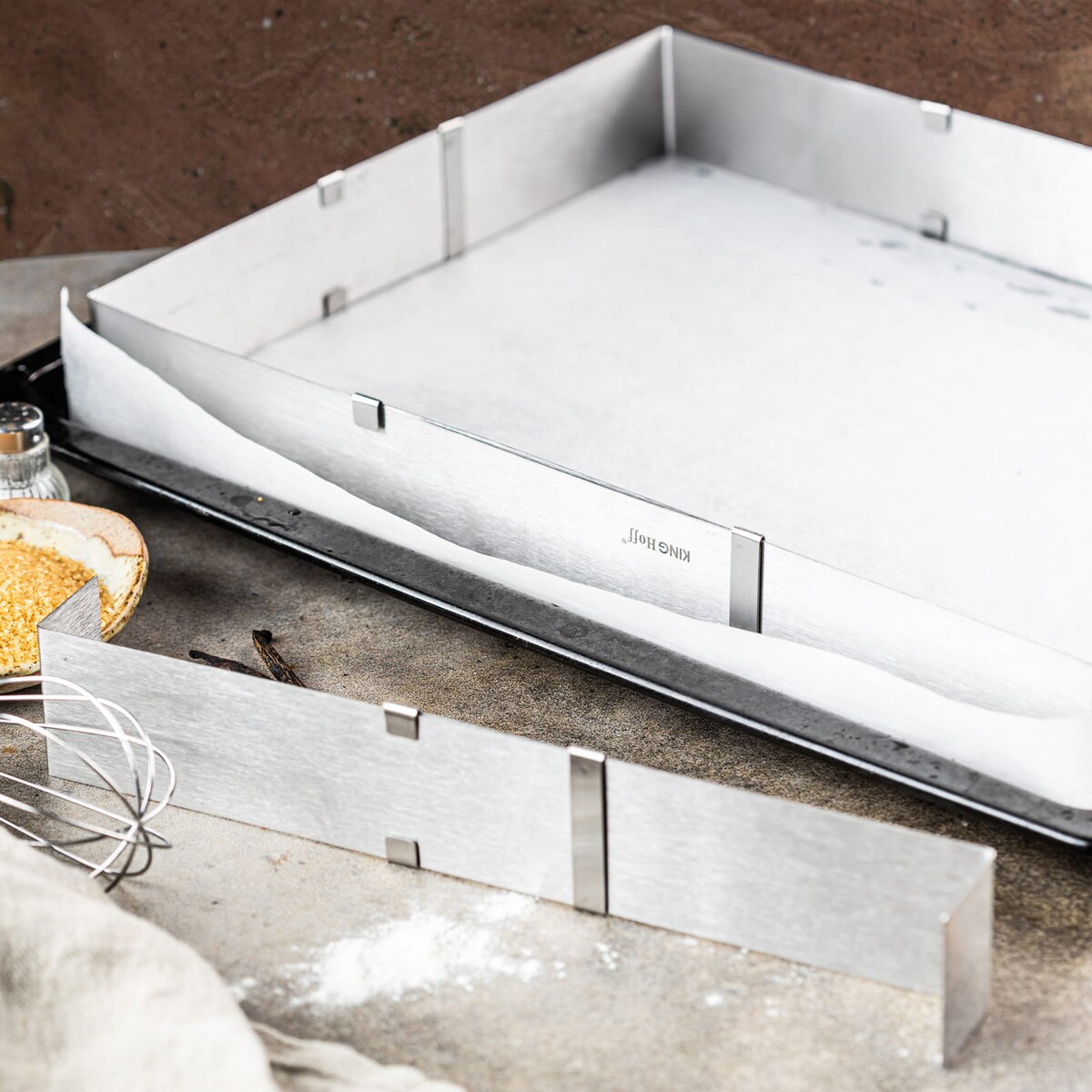 Regulowana forma do ciasta 34-52x27-18,5x5cm Tortownica Rant cukierniczy KINGHOFF