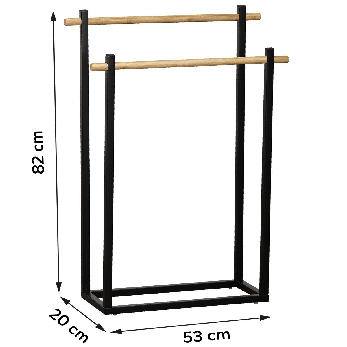 Stojak łazienkowy na ręczniki 82x53x20 cm ABOR czarny