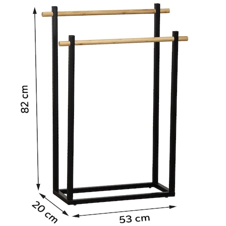 Stojak łazienkowy na ręczniki 82x53x20 cm ABOR czarny