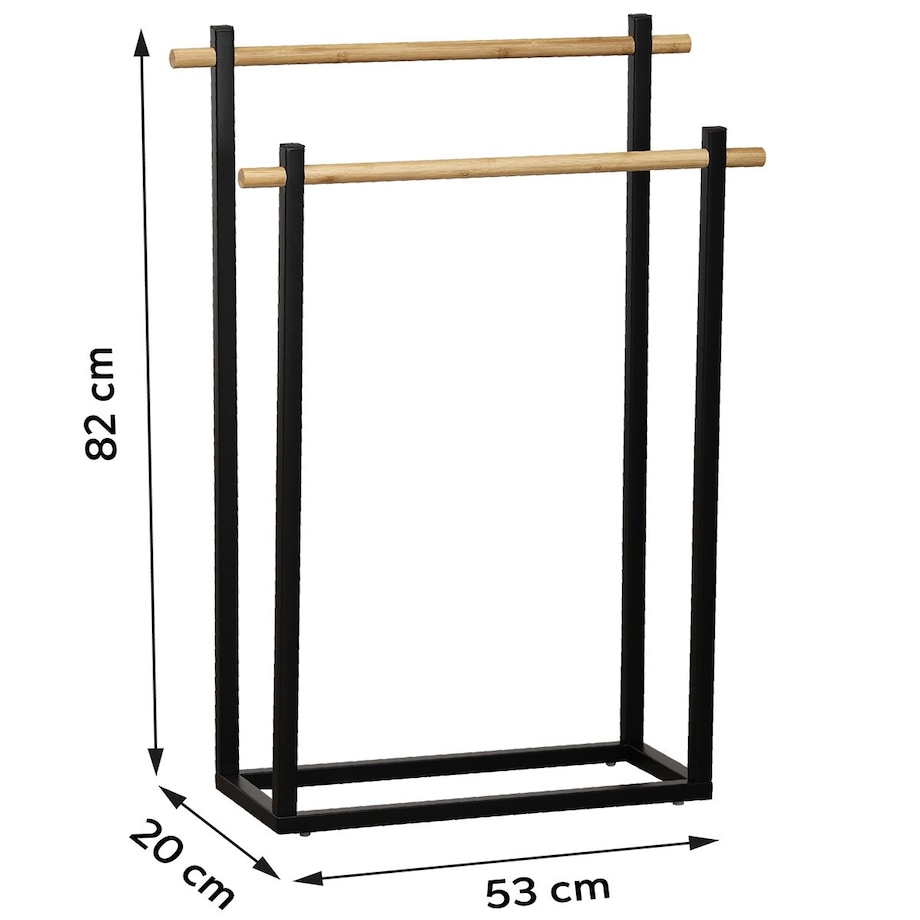 Stojak łazienkowy na ręczniki 82x53x20 cm ABOR czarny