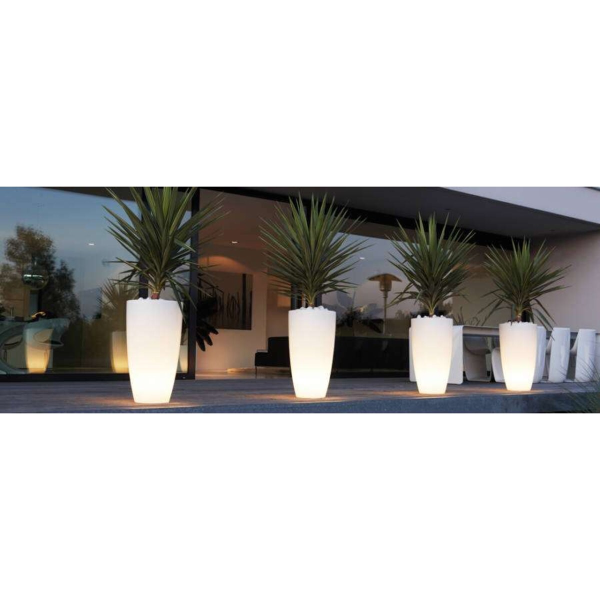 Słupek LAMPA zewnętrzna FLOWERPOT 9712 biała donica podświetlana outdoor IP65, Nowodvorski