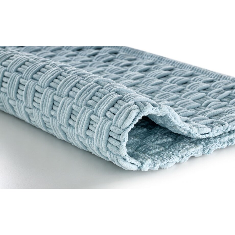 Kleine Wolke Matino ręcznie tkany dywanik łazienkowy 70x120 cm jasny beż nić szenilowa