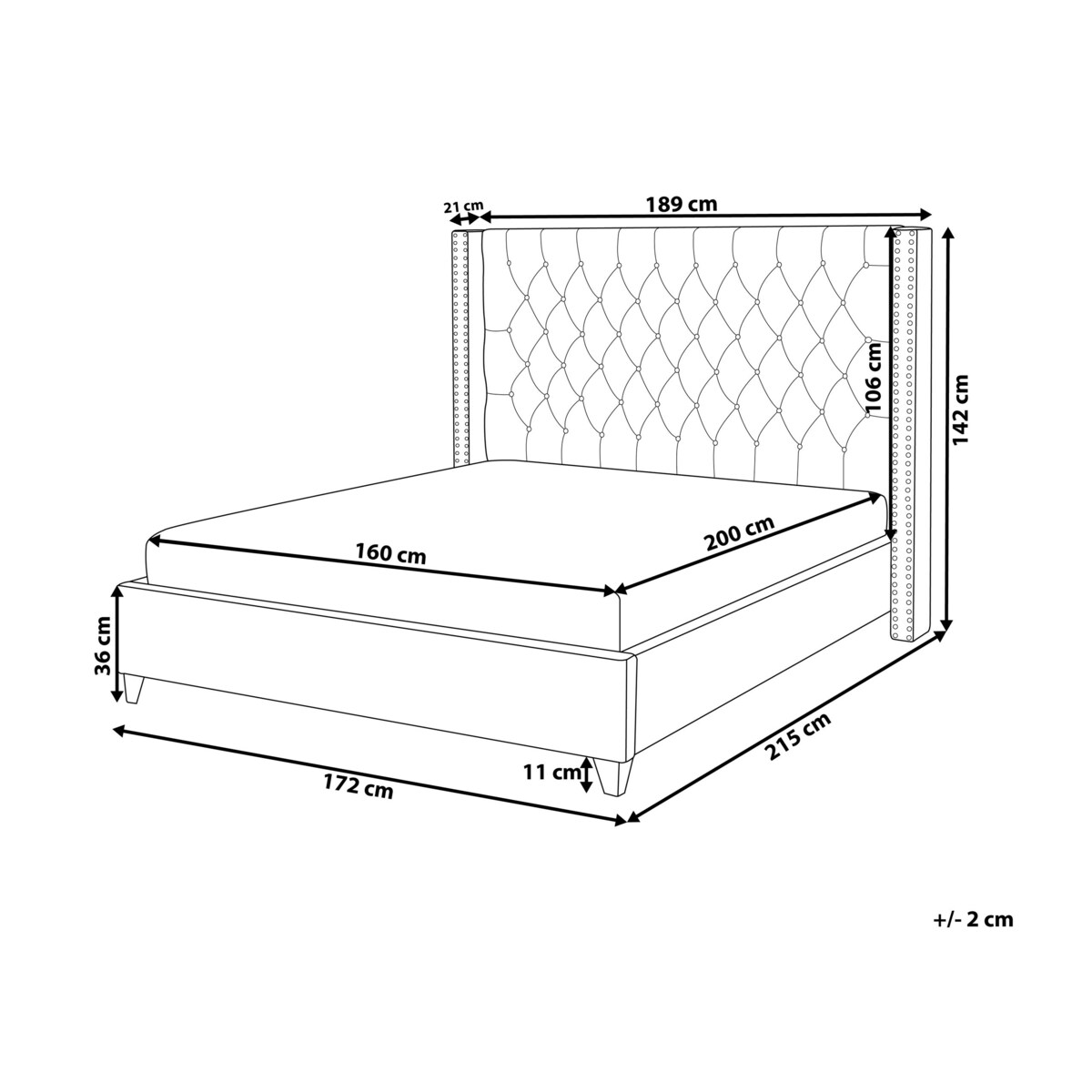 Łóżko welurowe 160 x 200 cm szare LUBBON