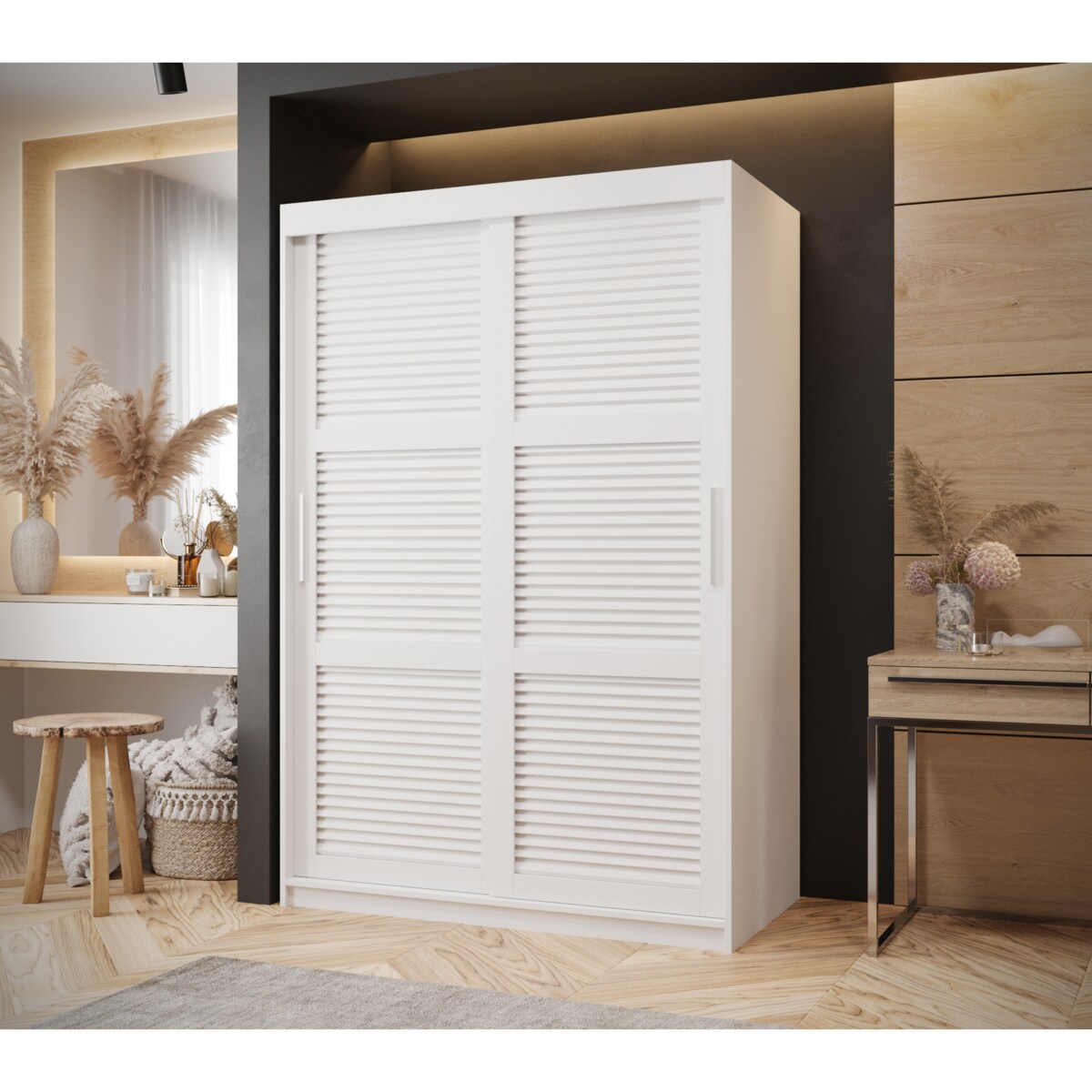 Szafa przesuwna Garderoba ŻALUZJA 120 biały